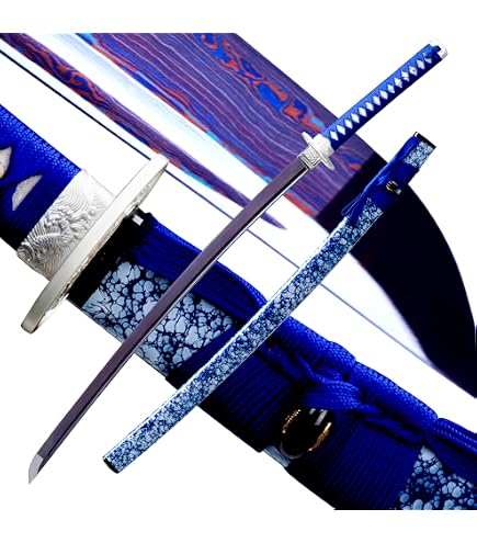 Amazon.com : Zhmyyxgs Sword Fully Handmade Blue Plated Blade Real